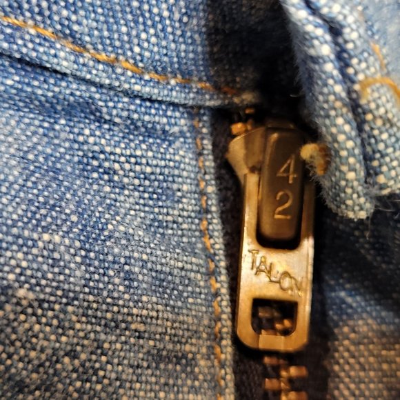 Levis Orange Tab Bell Bottoms 696 Light Weight 1975 Talon Zipper 12 Button - Picture 6 of 14